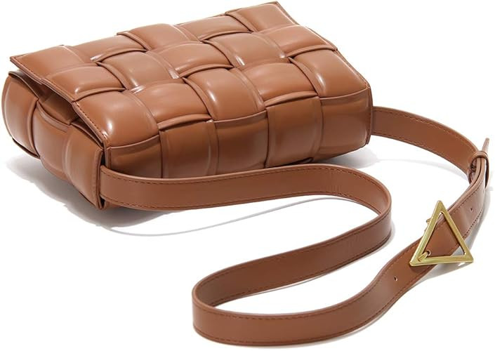 Rejolly Padded Woven Shoulder Bag for Women Cassette Crossbody PU Leather Purse | Amazon (US)