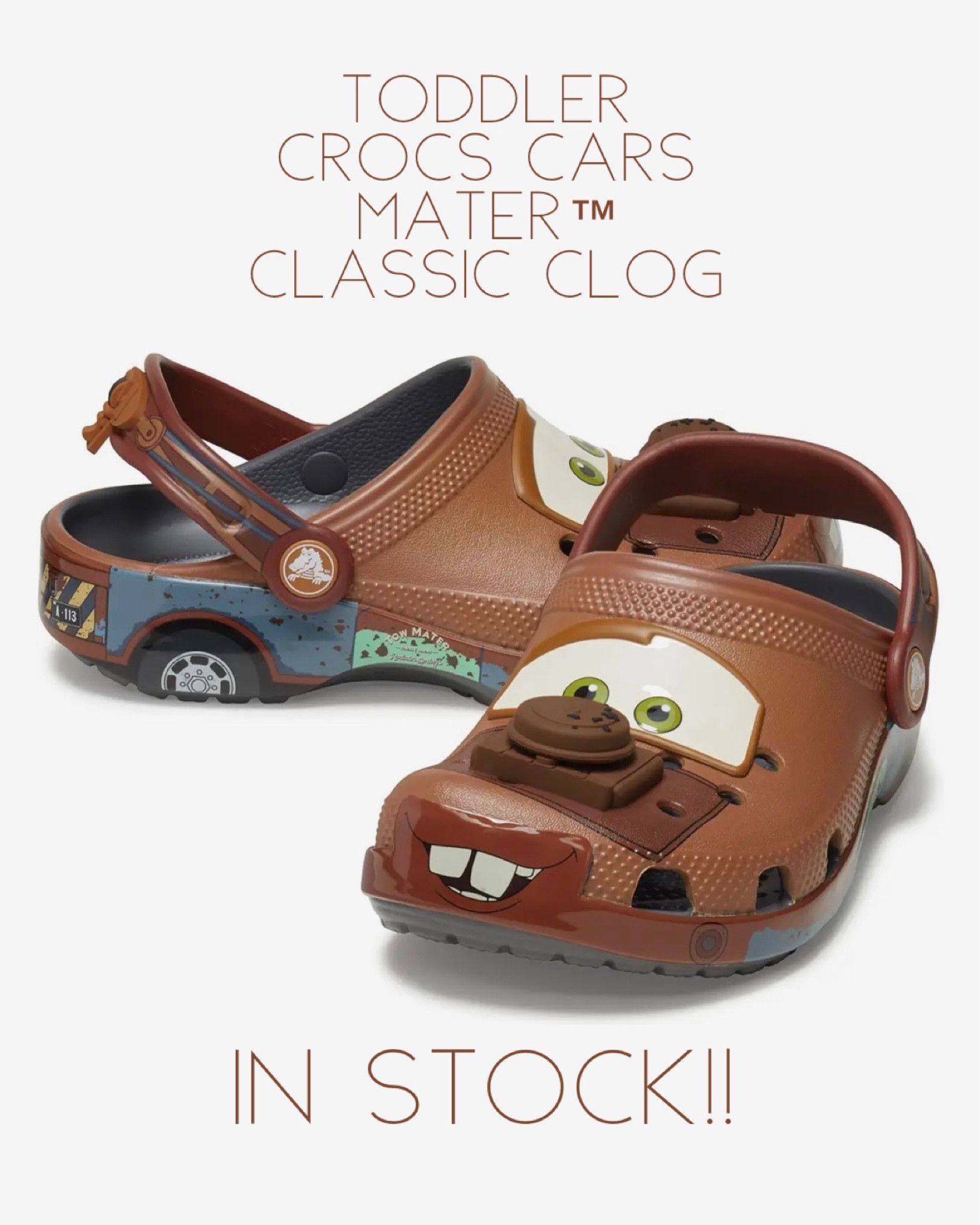 Toddler Crocs Cars Mater™ Classic Clog are back in stock! In all sizes! Perfect gift for cars fans. Gift guide for kids. Lightning McQueen Rain boots. Crocs Cars Mater Classic Clog in adult are available too! So you can match your little one! 

#crocs #cars #disney #mater #mcqueen 

#LTKshoecrush #LTKGiftGuide #LTKHoliday