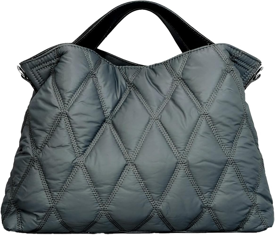 Quilted Tote Bag for Women, Soft Puffer Bag Lightweight Trendy Crossbody Purse with Long Shoulder... | Amazon (US)