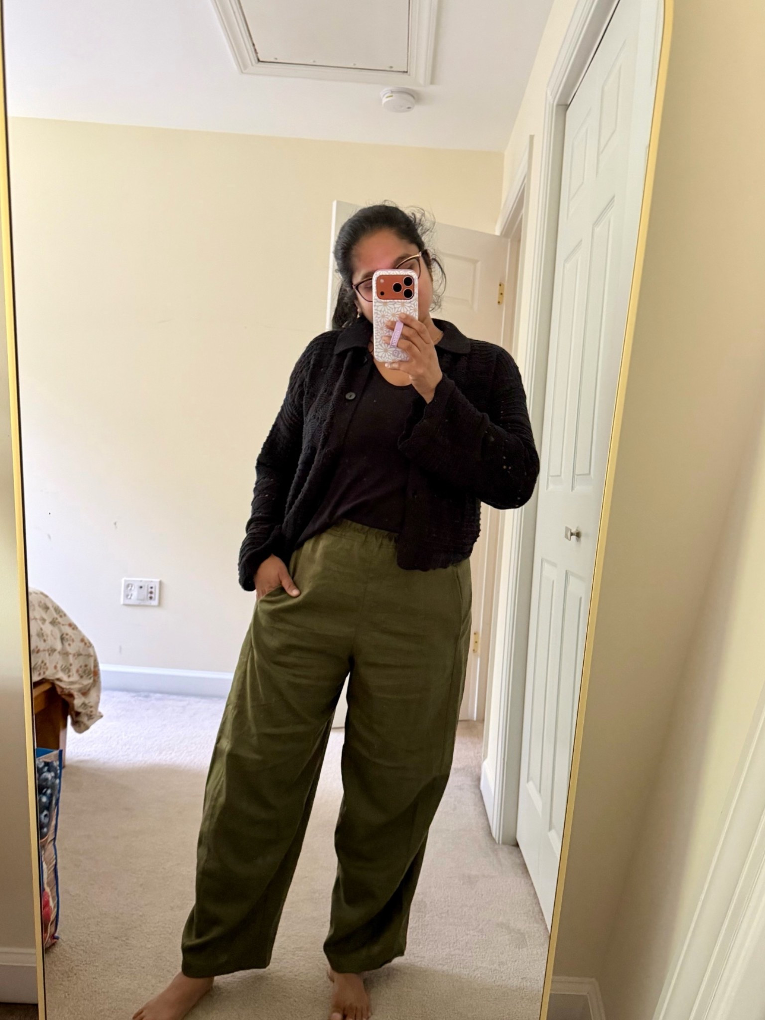 Barrel fit linen pants in size M, comfiest tank in size S and crochet knit cardigan in size S

#LTKxMadewell #LTKootd #LTKMidsize