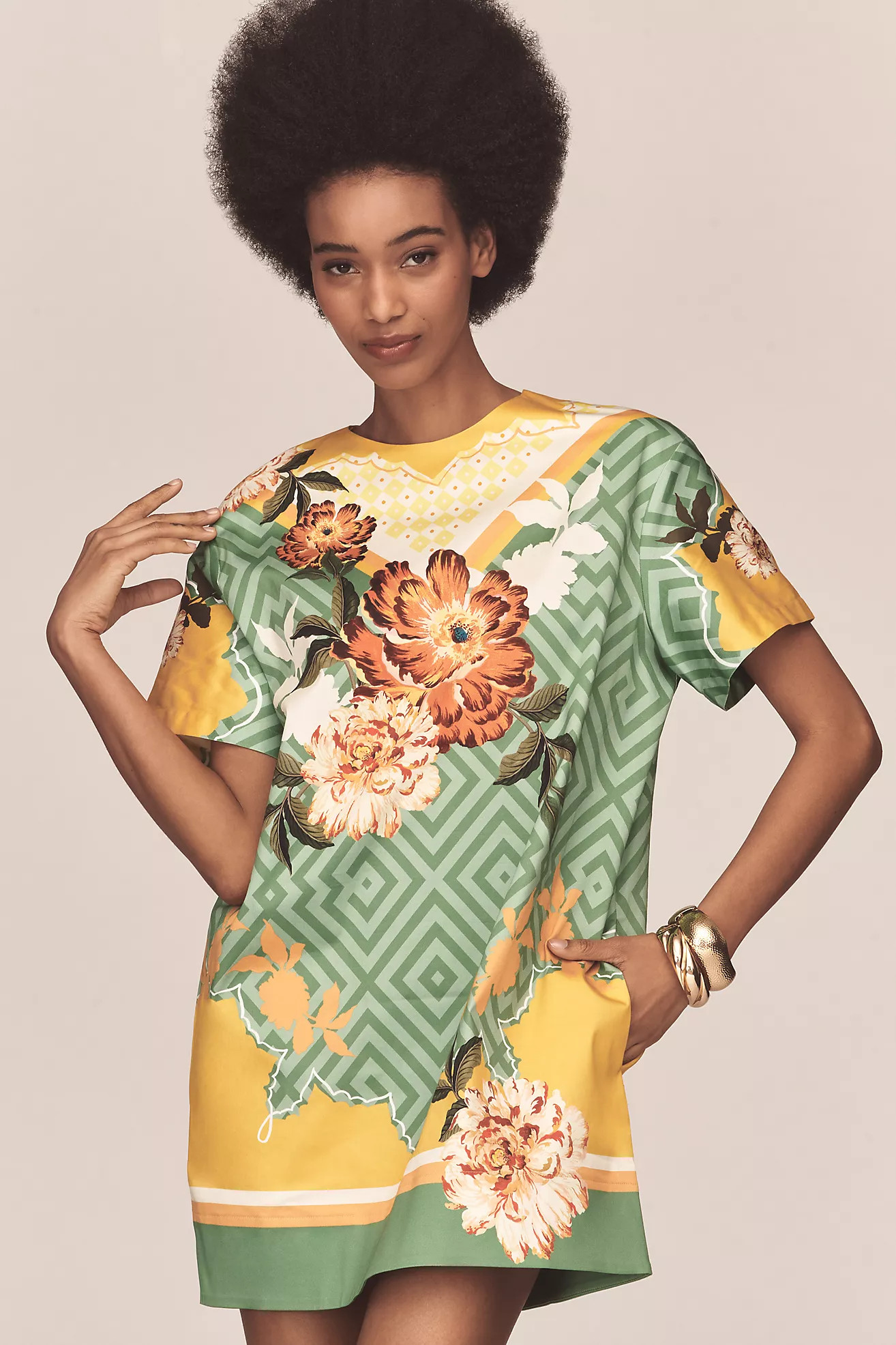 By Anthropologie Floral T-Shirt Dress | Anthropologie (US)