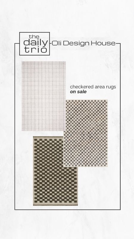 The daily trio...

Three beautiful checkered area rugs! 

#LTKstyletip #LTKsalealert #LTKhome