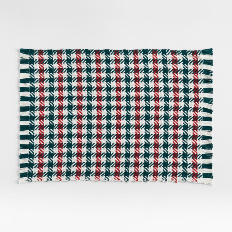 Holiday Houndstooth Christmas Placemat | Crate and Barrel | Crate & Barrel