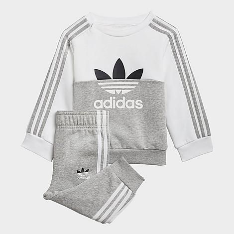 Adidas Infant and Kids' Toddler Originals Sliced Trefoil Crewneck Sweatshirt and Jogger Pants Set in | Finish Line (US)