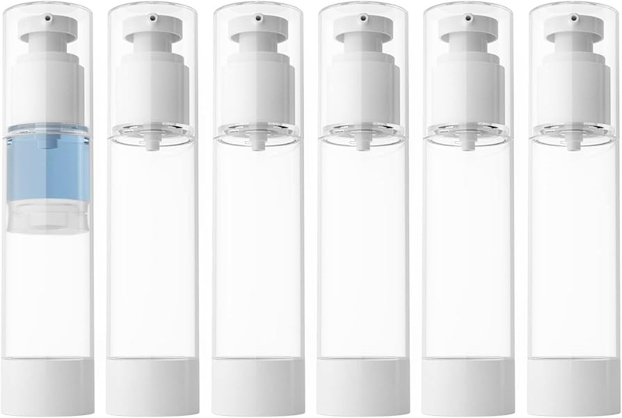 longway 3.4 Oz 100ml Clear Airless Cosmetic Cream Pump Bottle Travel Size Dispenser Refillable Co... | Amazon (US)