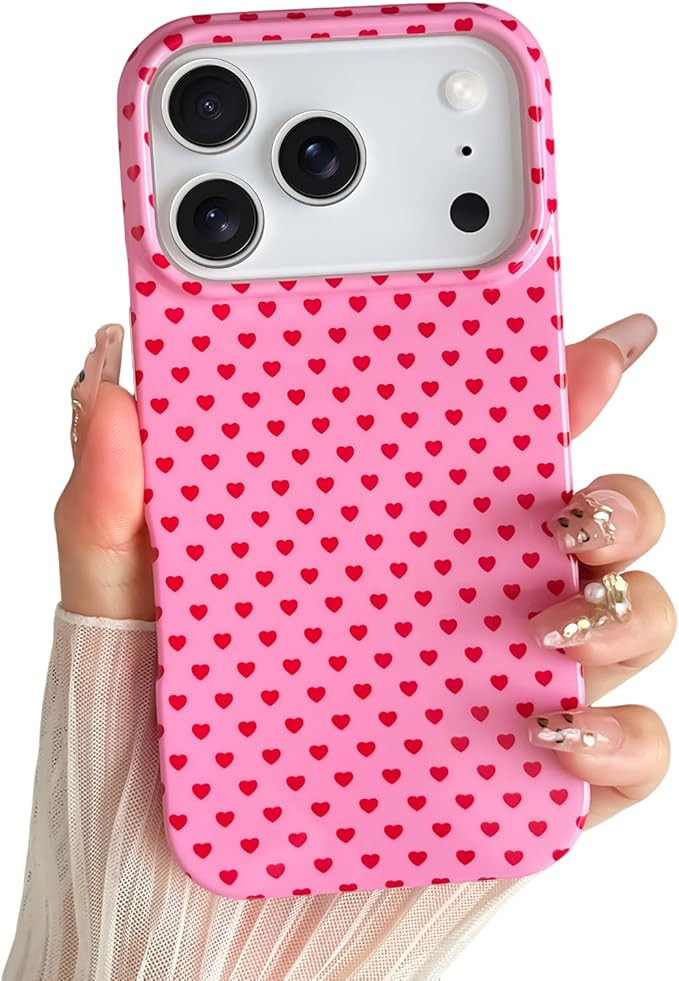 Skyseaco for iPhone 17 Pro Case Cute Heart Phone Case Soft Slim TPU Shockproof Phone Cover for Wo... | Amazon (US)