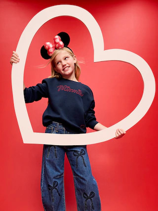 Old Navy x Disney Oversized Minnie Mouse Embroidered Graphic Tunic Sweatshirt for Girls | Old Navy (US)