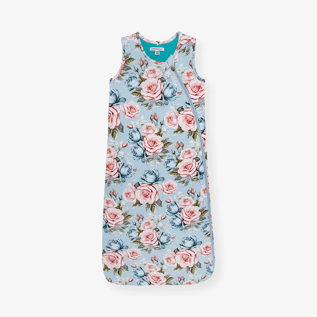Floral Blue Baby Sleep Bag | Mackenzie | Posh Peanut