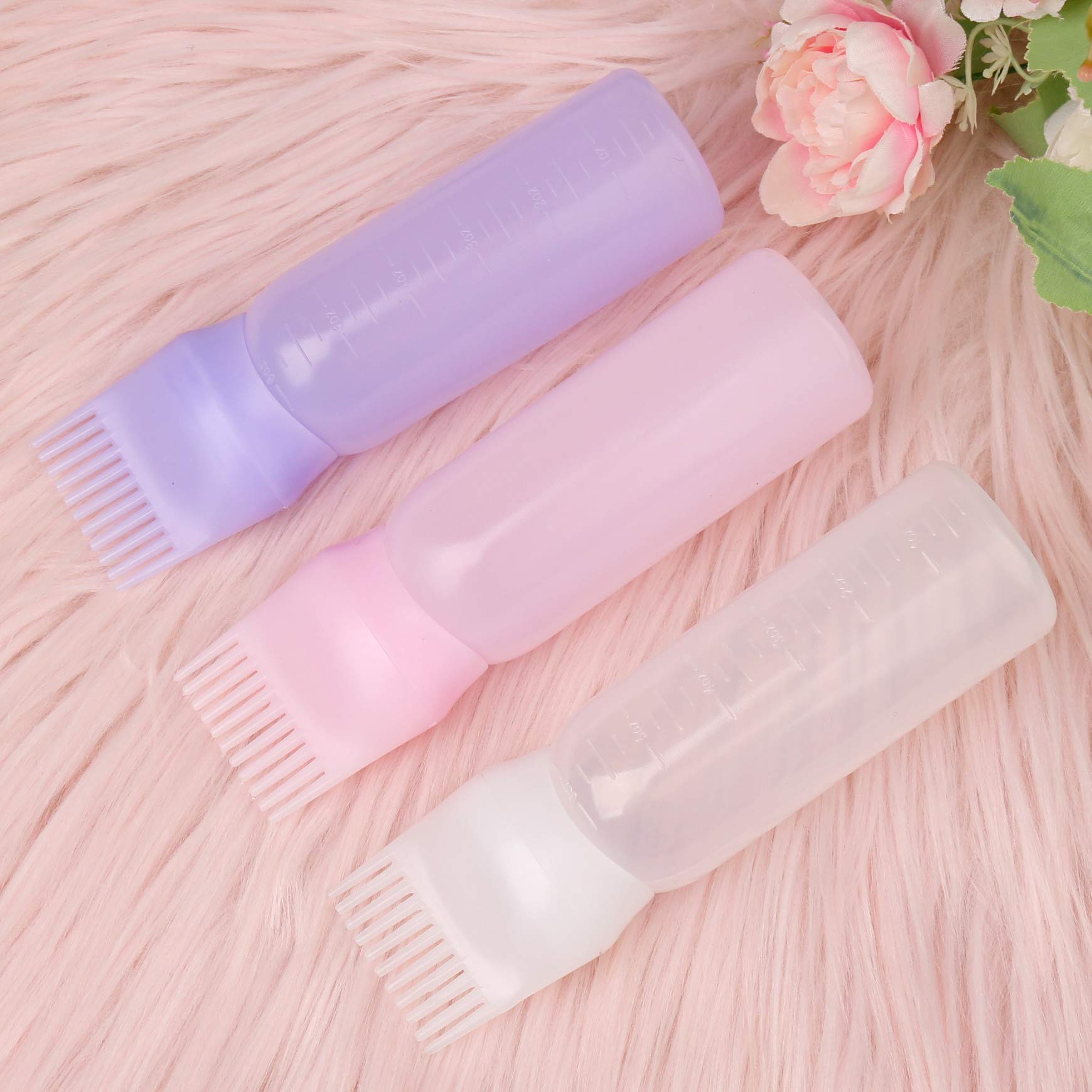 Pimoys Root Comb Applicator Bottle 6 Ounce Oil Applicator for Hair Dye, 3 Pack Hair Oiling Bottle... | Amazon (US)