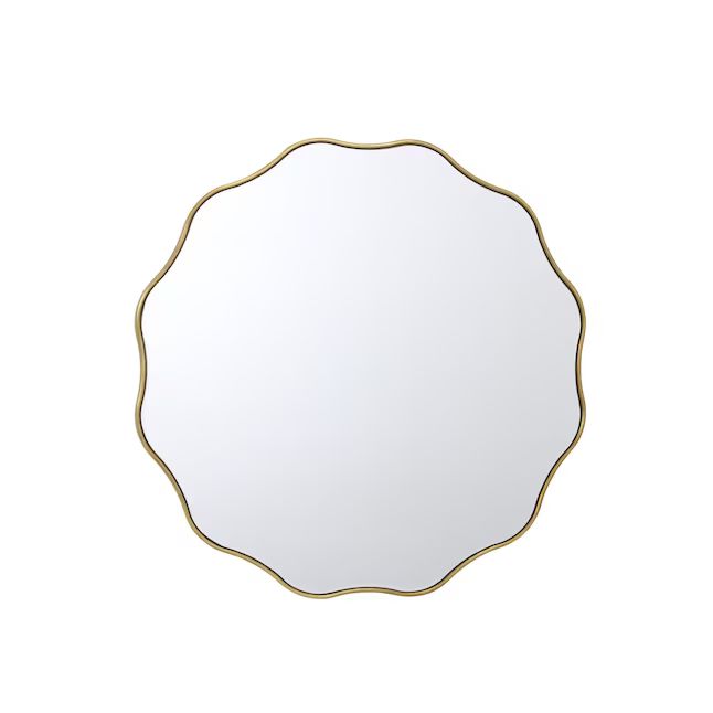 allen + roth 30-in W x 30-in H Round Gold Beveled Wall Mirror | Lowe's
