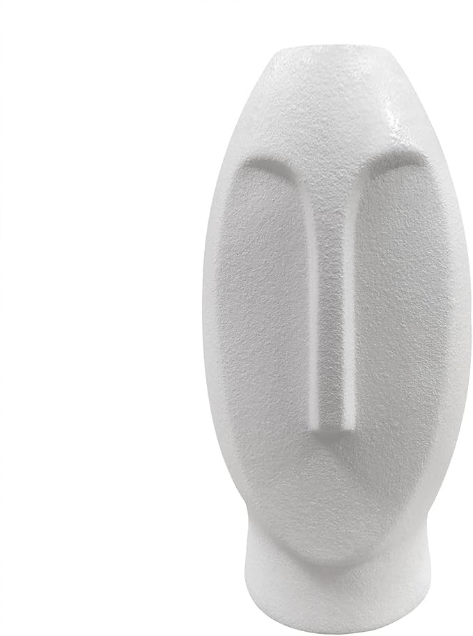 White Vases for Decor,7 Inch Abstract Human Face Art White Ceramic Vase, Modern Vase Minimalism S... | Amazon (US)