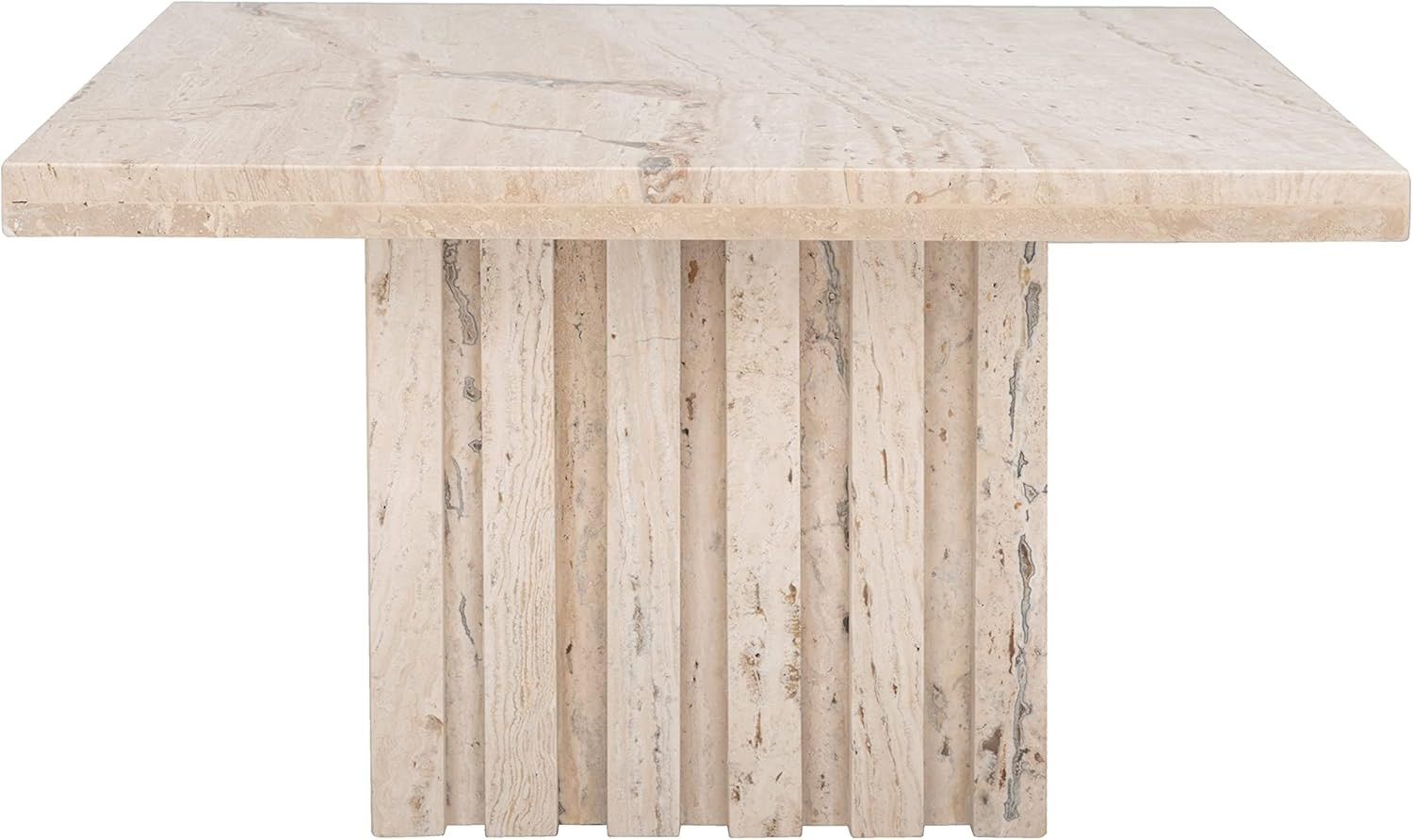 Square Marble Accent Table 21 in W X D 12 H Off/White Modern Contemporary MDF Polished Includes H... | Amazon (US)