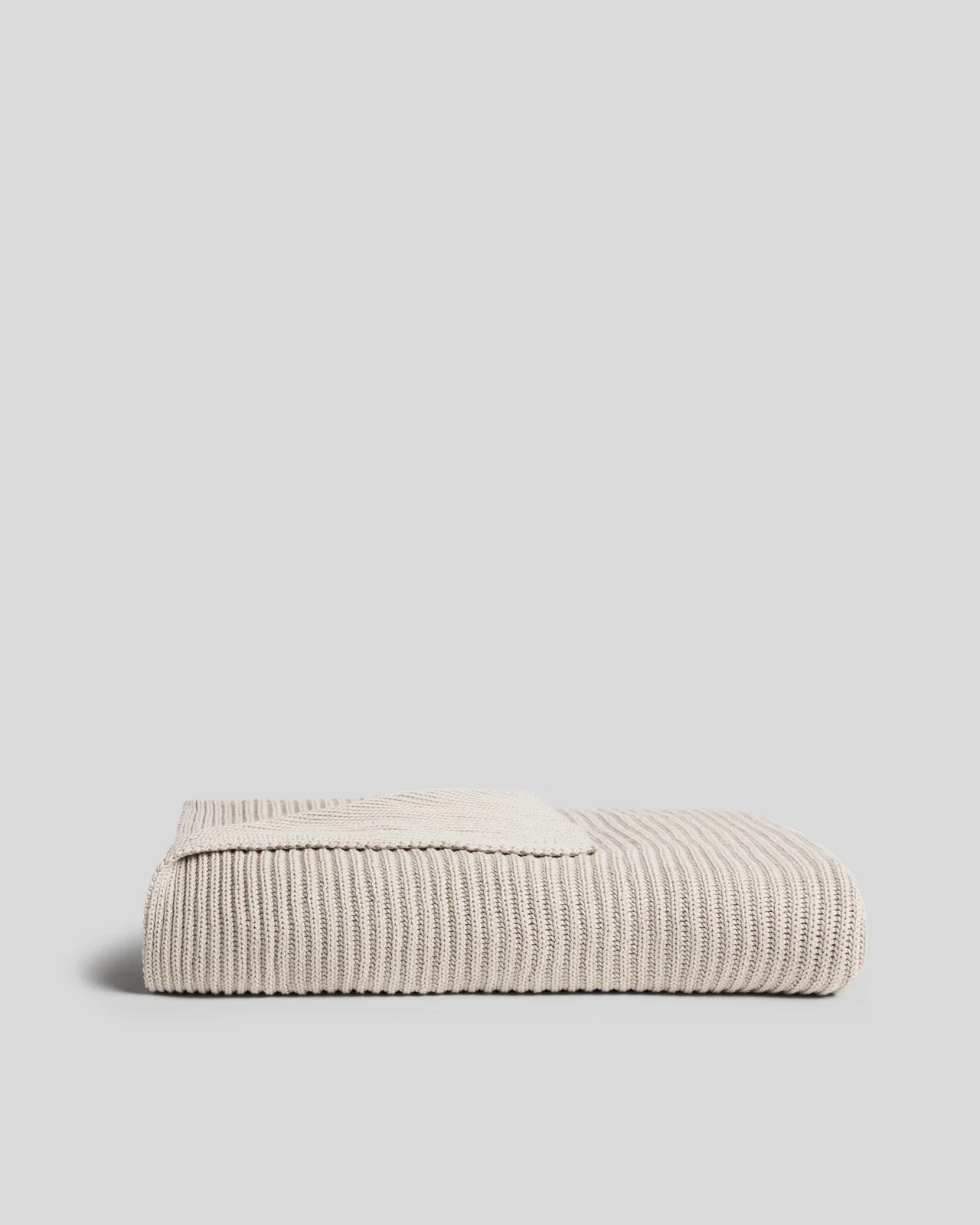 Organic Rib Knit Throw (Bone) | Parachute