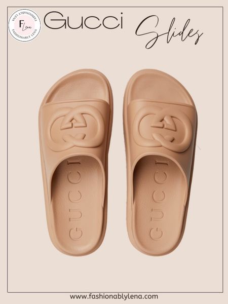 Gucci slides, Gucci sandals, designer sandals, pool sandals, beach sandals, trendy sandals, neutral sandals

#LTKshoecrush #LTKSeasonal