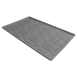 Xtreme Mats 34 in. x 22 in. Grey Kitchen Depth Under Sink Cabinet Mat Drip Tray Shelf Liner CM-36... | The Home Depot