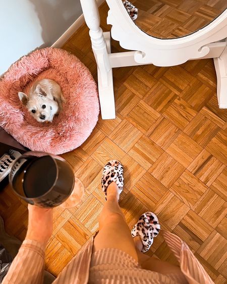 Pink three piece loungewear set from SHEIN - pink cozy doughnut pet bed - furry pink leopard cross and slippers - lounging - fuzzy slippers - Amazon Fashion - Amazon Finds 

#LTKstyletip #LTKshoecrush #LTKunder50