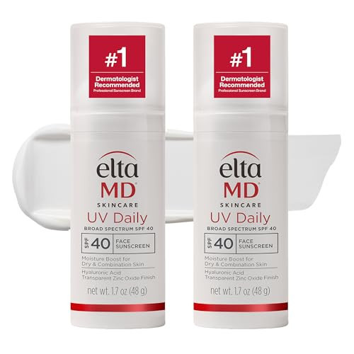 EltaMD UV Daily SPF 40 Face Sunscreen Moisturizer with Zinc Oxide, Daily Face Moisturizer with SPF, Sunscreen, For Dry Skin 1.7 oz Pump (Pack of 2) | Amazon (US)