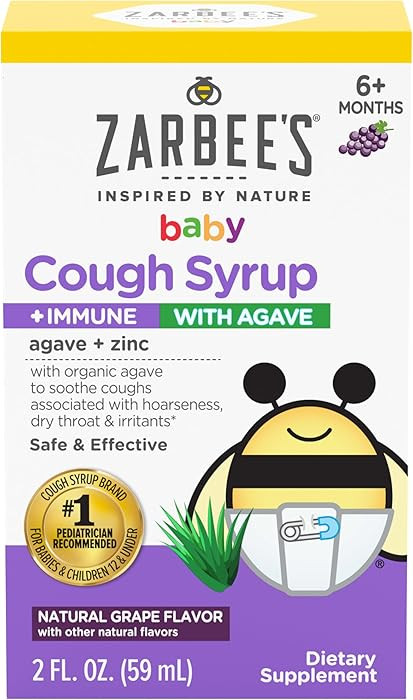 Zarbee's Baby Agave Cough Syrup + Immune for Babies 6+ Months, Safe & Effective with Cough Soothi... | Amazon (US)