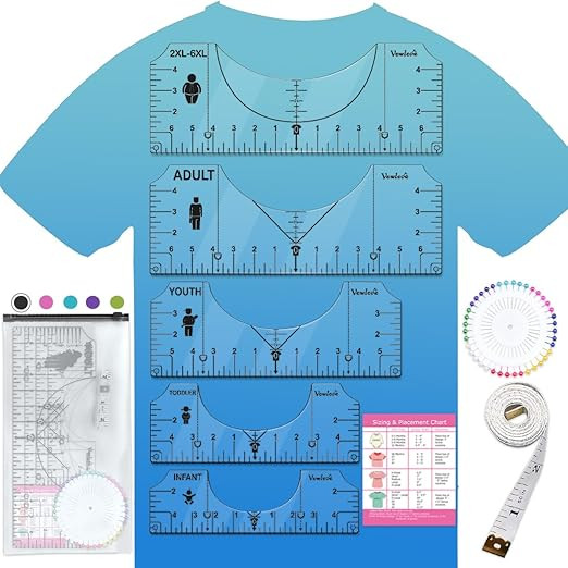 Tshirt Ruler Guide Vinyl Alignment, Shirt Measurement Tool Placement Center Desgins DTF Template ... | Amazon (US)