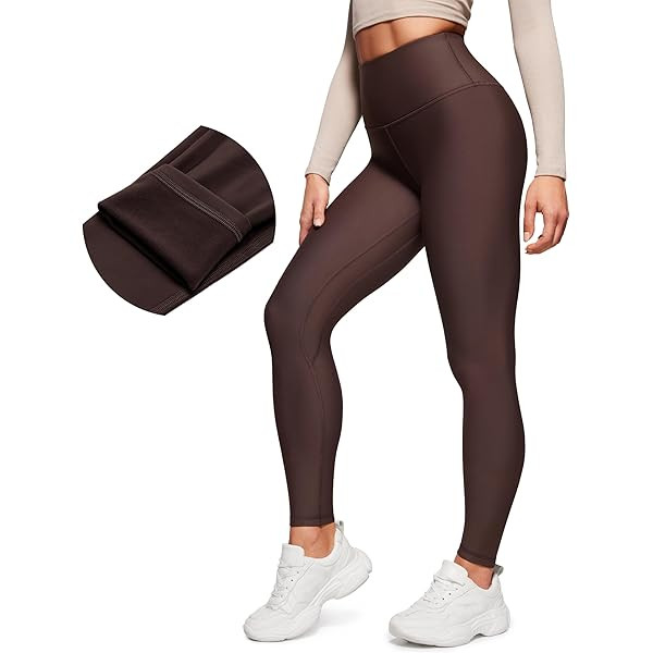CRZ YOGA Womens High Waisted Fleece Lined Leggings 25 inches - Winter Warm Thick Thermal Soft Wor... | Amazon (US)