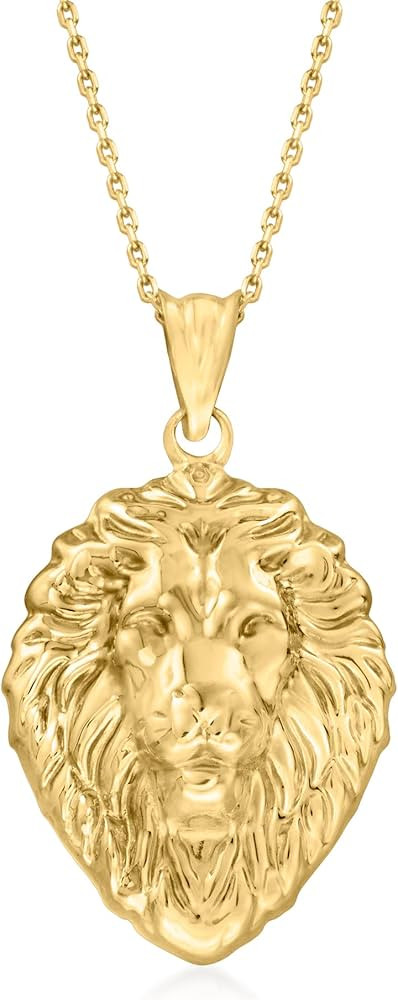 Canaria 10kt Yellow Gold Lion Head Pendant Necklace | Amazon (US)