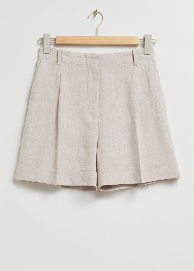 Tailored Wide-Leg Linen Shorts | & Other Stories US