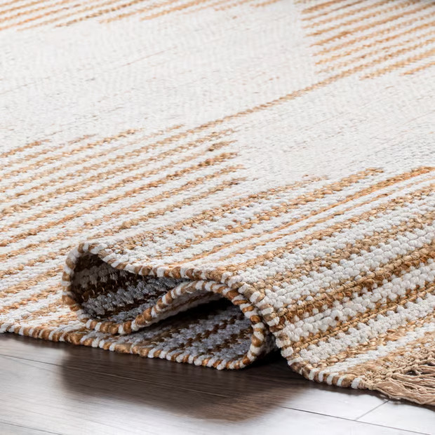 Natural Ahava Jute-Blend Tasseled Area Rug | Rugs USA