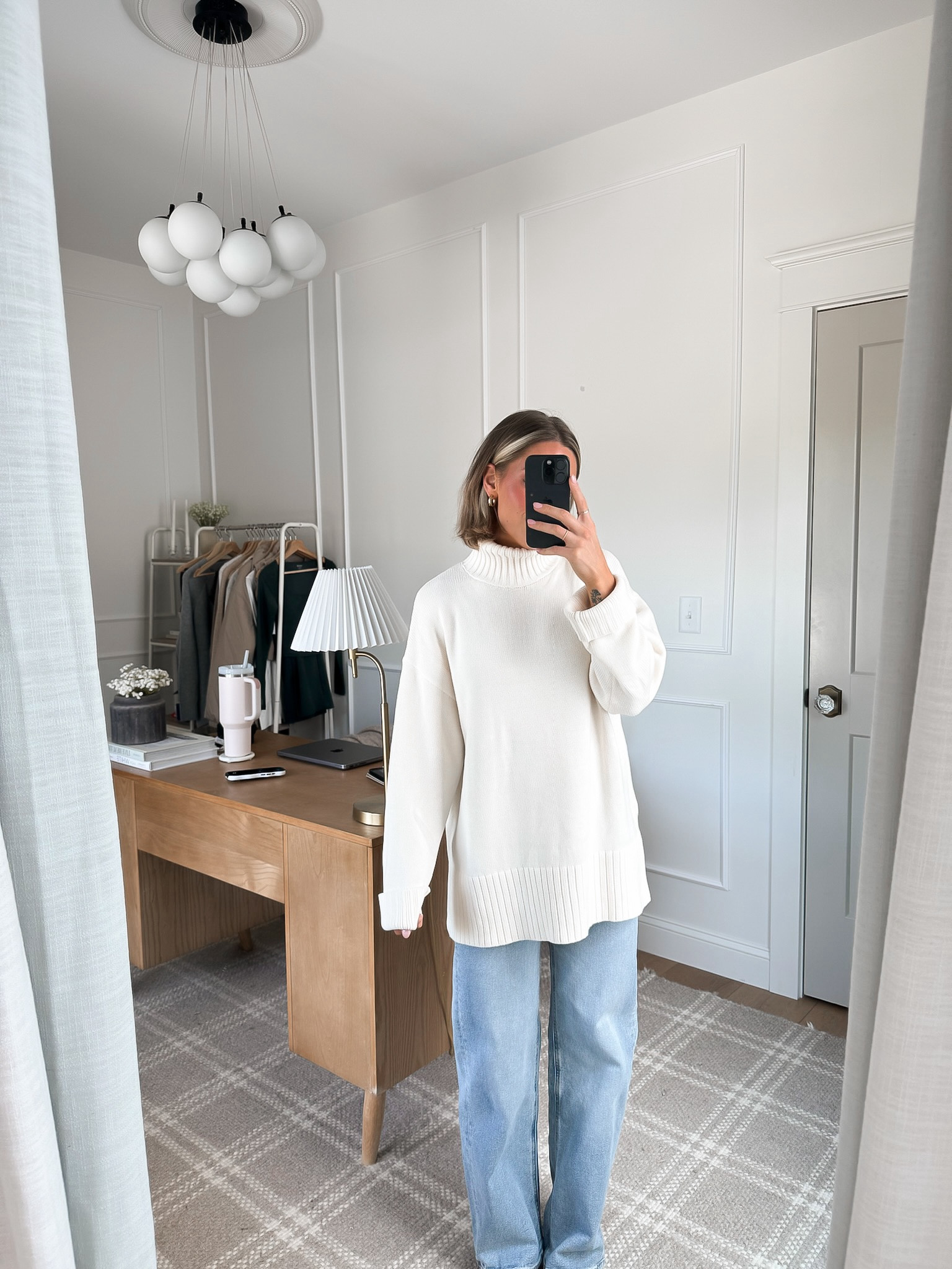 Cream sweater with the prettiest turtleneck detail. Love the long sleeves - wearing a small! 

#LTKSeasonal #LTKFindsUnder50 #LTKStyleTip