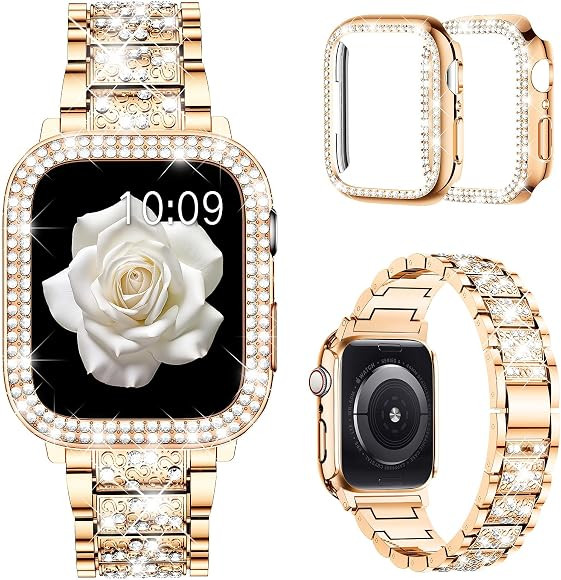 Mosonio Compatible with Apple Watch Band 38mm 40mm 41mm 42mm 44mm 45mm 46mm 49mm with 2 Pack Case... | Amazon (US)