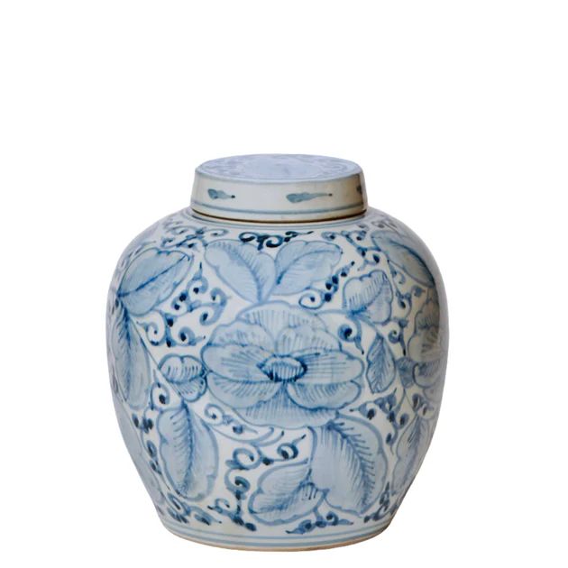 Antiqued Garden Rose Ginger Jar | Cailini Coastal