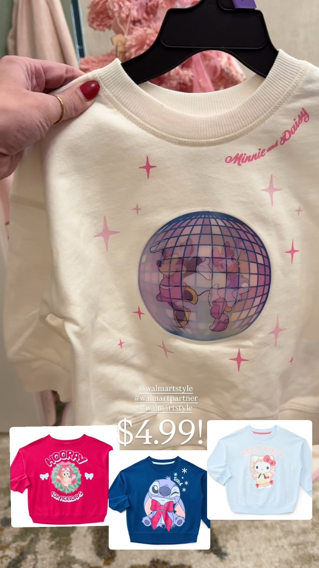 $4.99 toddler girl sweatshirts 😍 this one is perfect for New Years! #walmartpartner #walmartstyle @walmartstyle