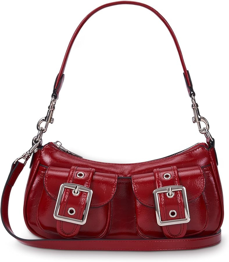 Shoulder Bags for Women Faux Leather Shoulder Purse with Pockets Trendy Crossbody Bag Going Out P... | Amazon (US)