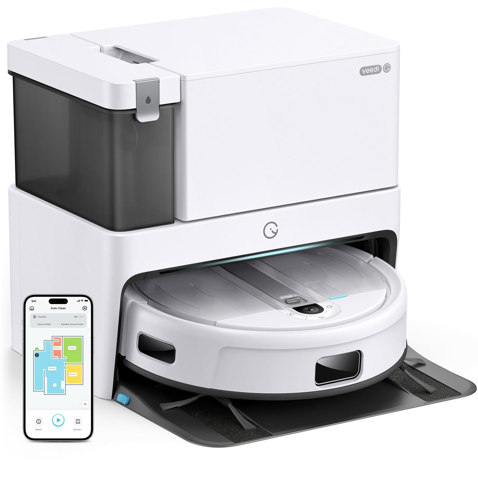 Yeedi Cube Robot Vacuum Cleaner, All-in-1 Vacuum and Mop (Auto Clean+Auto Empty), 5100Pa Suction ... | Amazon (US)