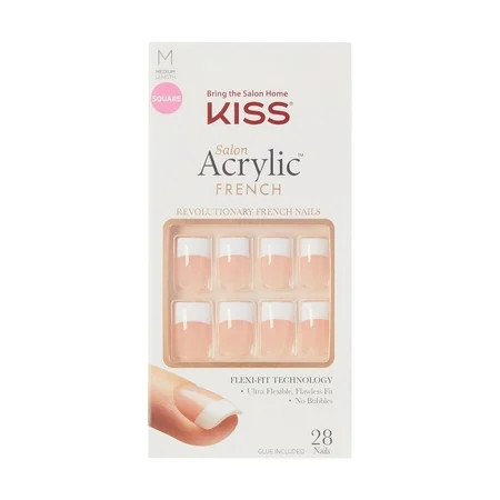 KISS Salon Acrylic French Nails ‘Sugar Rush’ 28 Count | Walmart (US)