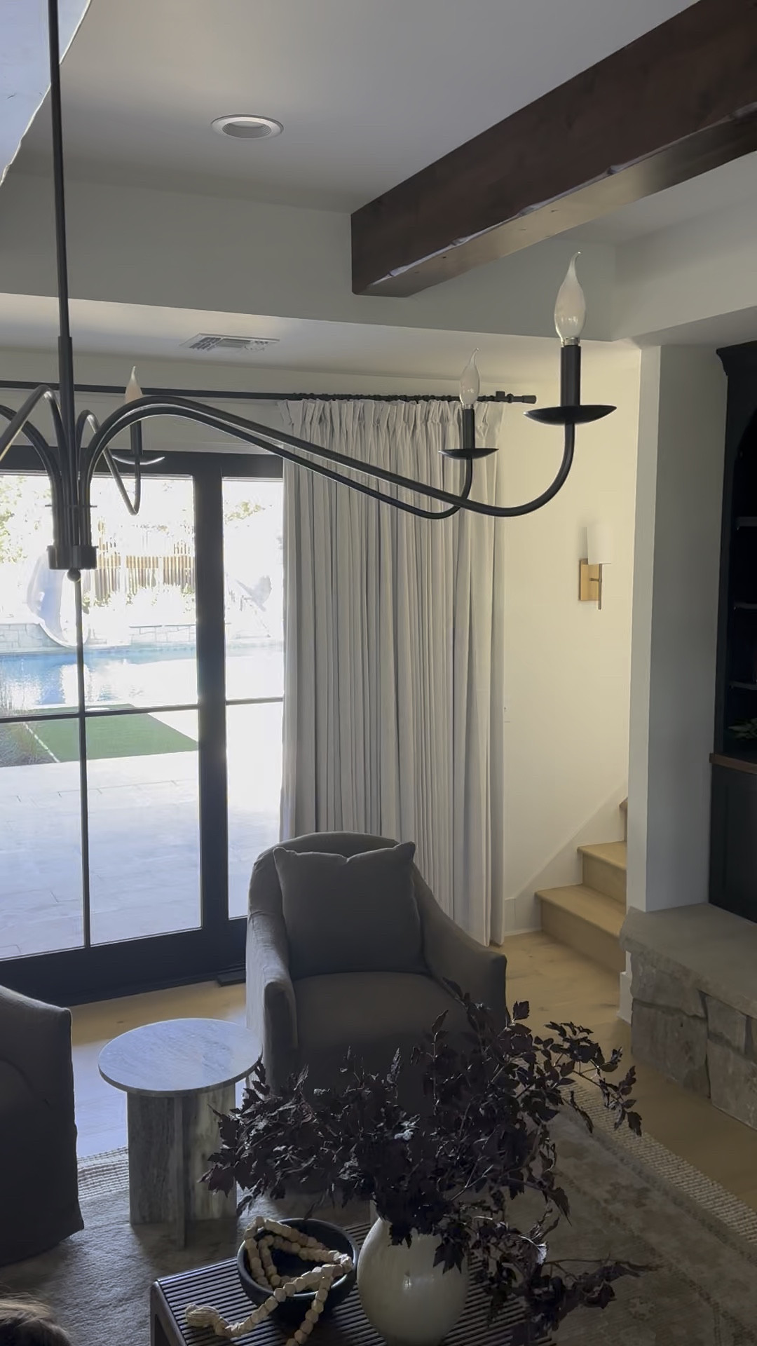 Cozy living room seating. Swivel chairs. Cottage transitional style. Living room
Chandelier. 

#LTKStyleTip #LTKFamily #LTKHome