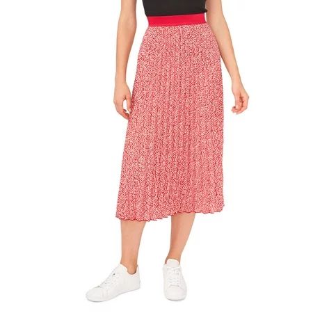 Women s Vince Camuto Twiggy Dot Pink Pleated Midi Skirt Size XL | Walmart (US)