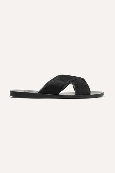 Ancient Greek Sandals - Thais Calf Hair Slides - Black | NET-A-PORTER (UK & EU)