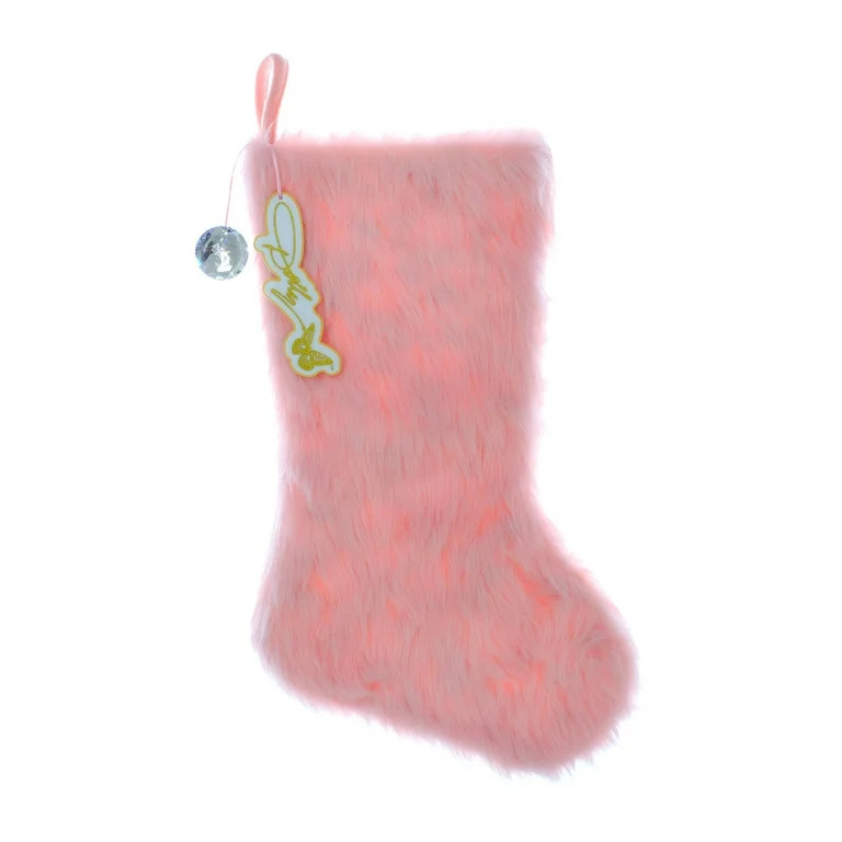 Dolly Parton 20 inch Pink Fur Christmas Stocking with Signature and Charm - Walmart.com | Walmart (US)