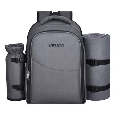 Beach Picnic Backpack Bag for 2 Person with Cooler Compartment Grey | Wayfair North America