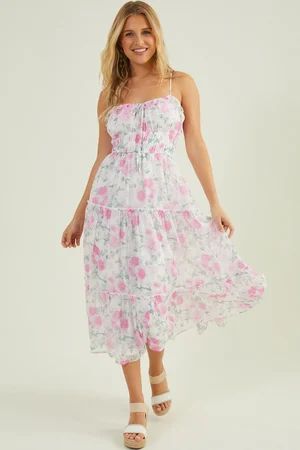 Kinley Floral Dress in Ivory & Pink | Altar'd State | Altar'd State