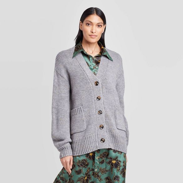 Women's Tinsel Puff Long Sleeve Cardigan - Who What Wear™ | Target