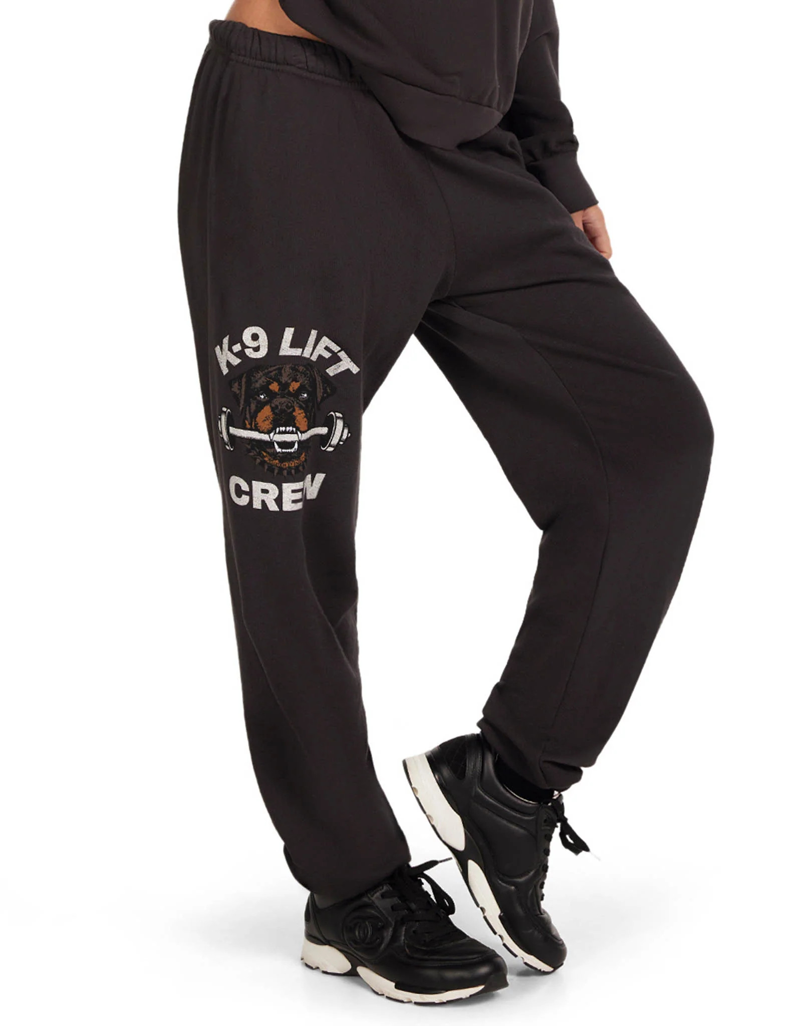 K-9 Lift Crew Boyfriend Sweatpants in Onyx | Kori by Lauren Moshi | Lauren Moshi