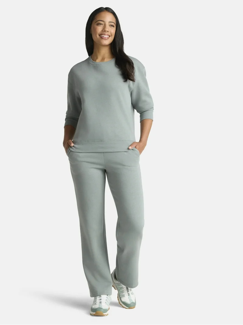 Athletic Works Women's Crewneck Fleece Sweatshirt, Sizes XS-XXXL | Walmart (US)