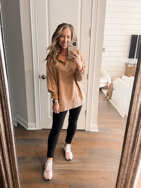 Every day outfit fall fashion fall outfits comfortable outfit outfit with black leggings athleisure outfit sweater size xs aerie sweater camel sweater 

#LTKunder50 #LTKsalealert