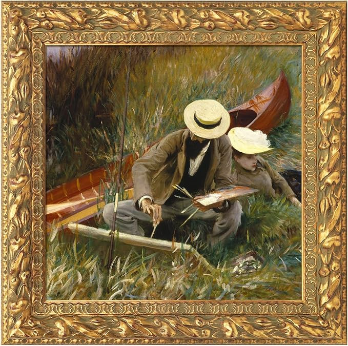 Antique Gold Frame for 8x8” Canvas Painting, 2” Wide Baroque Ornate Open Back Frame for Canva... | Amazon (US)