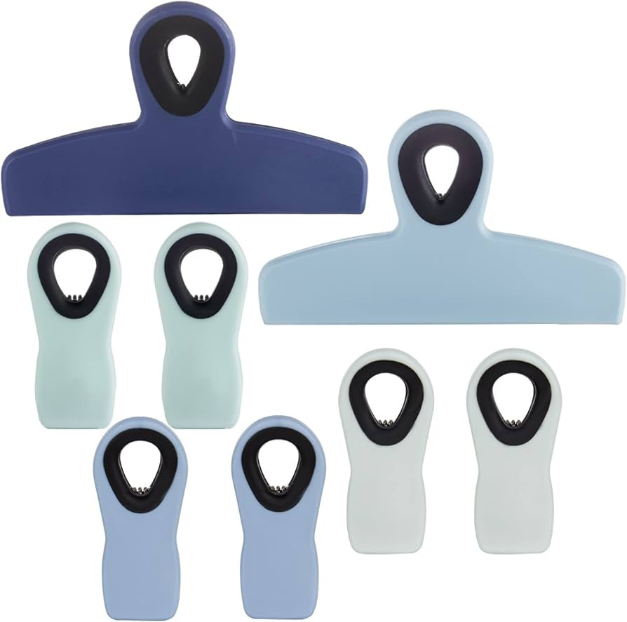 Magnetic Chip Clips - 8pcs Blue, Ideal for Food Packages | Amazon (US)