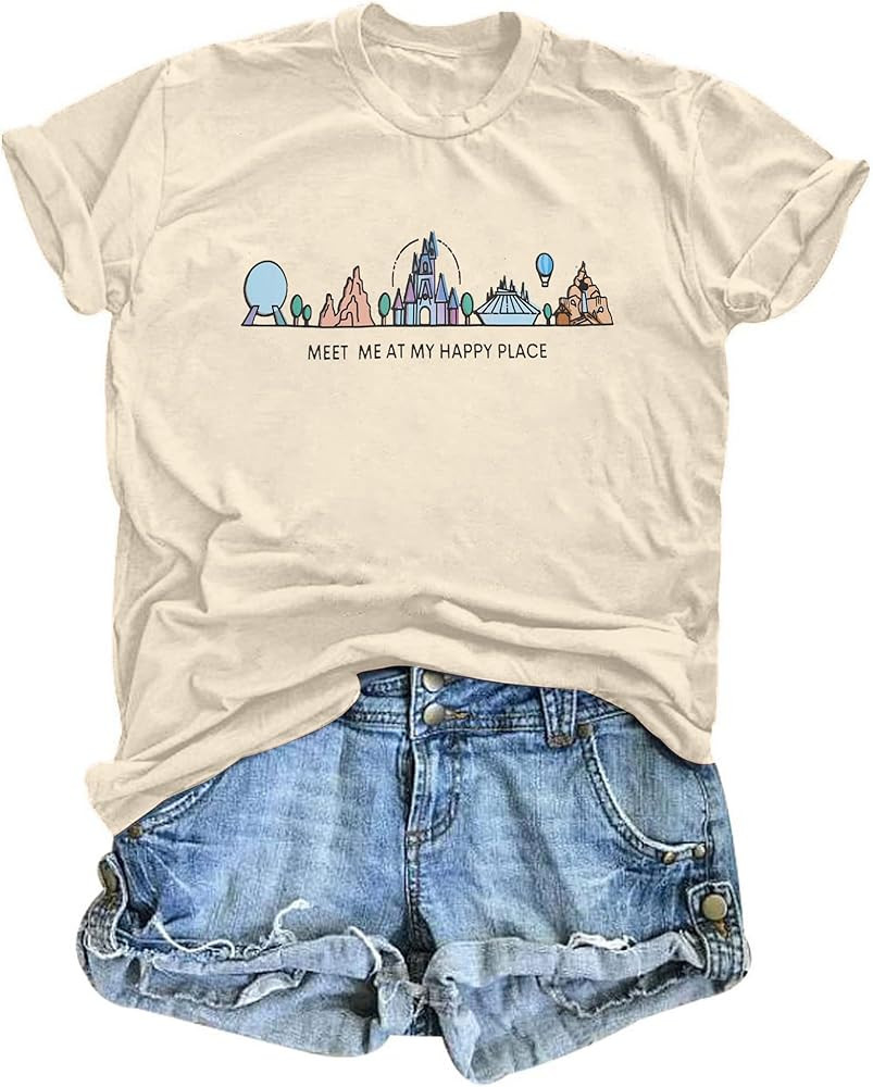 Womens World Traveler Shirt Magic Kingdom Graphic Tee shirt Matching Trip Shirts Family Vacation ... | Amazon (US)