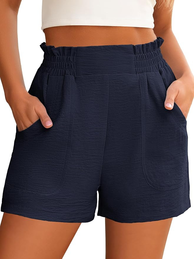 ANRABESS Shorts for Women Summer Casual Elastic High Waisted Wide Leg Cute Dressy 2026 Vacation B... | Amazon (US)