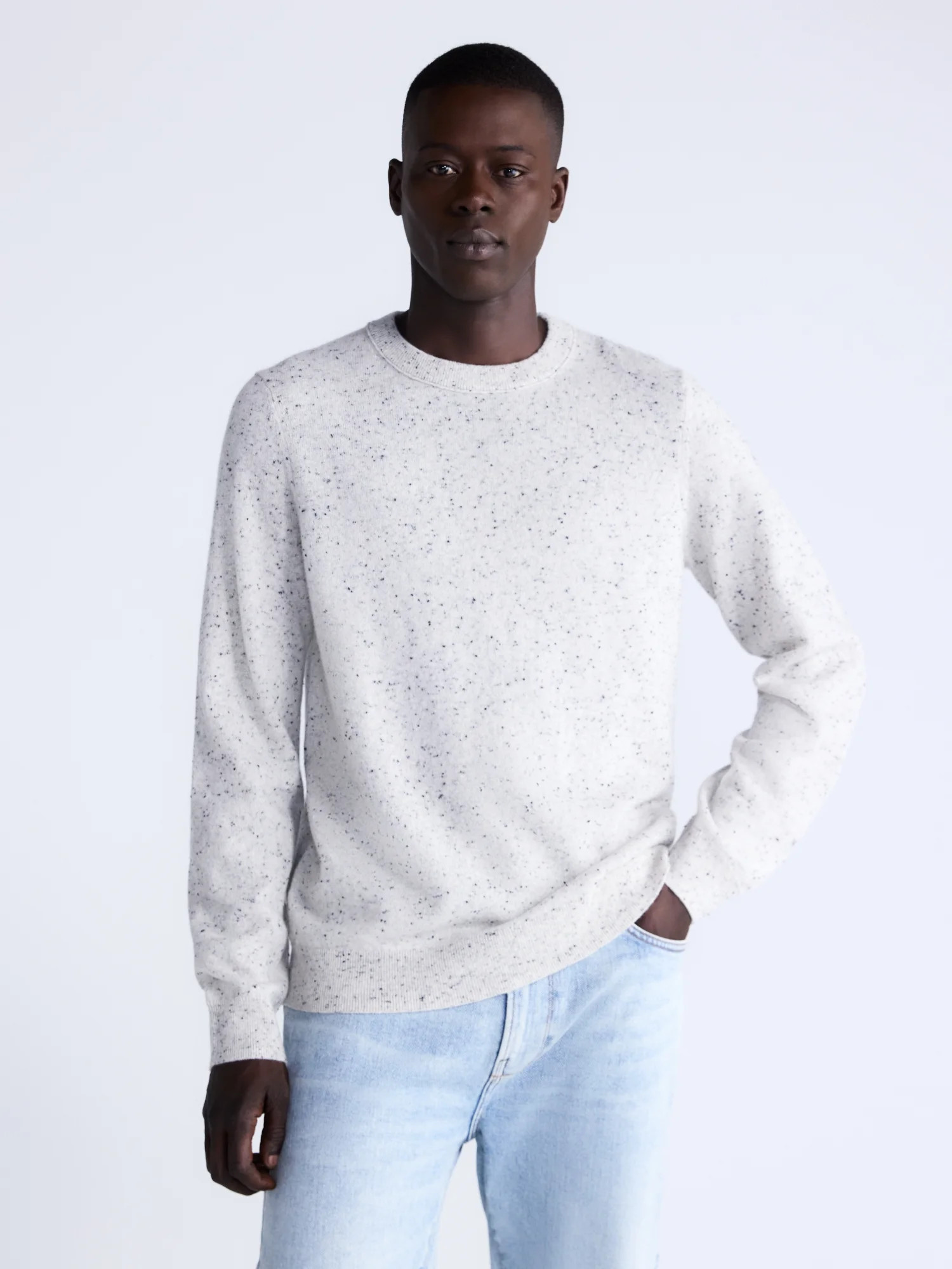 Free Assembly Men’s Cashmere Crewneck Sweater with Long Sleeves, Midweight, Sizes XS-2XL | Walmart (US)