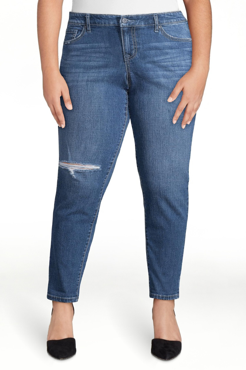 Sofia Jeans Women's Bagi Boyfriend Mid-Rise Distressed Jeans | Walmart (US)